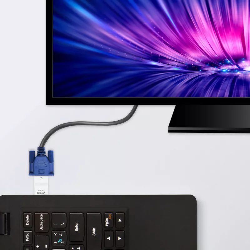 Convertidor HDMI a VGA ATEN, blanco, plástico, 1920 x 1200 píxeles, 1080p, HDMI, VGA