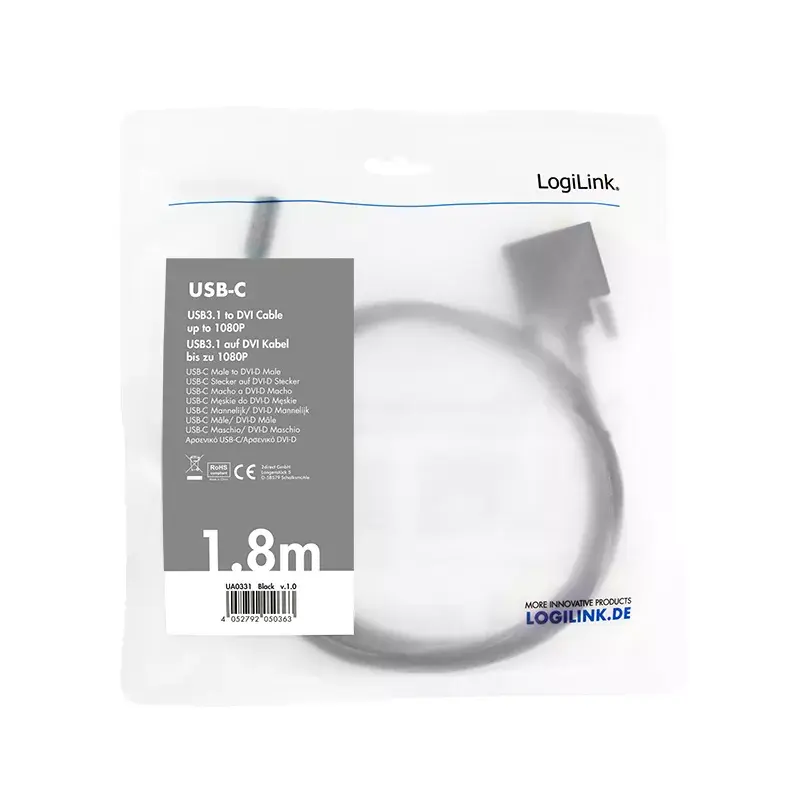 Adaptador gráfico USB LogiLink UA0331 Negro