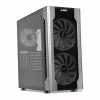 Caja de PC IBOX Chiron ZH68 Gaming, torre semitorre ATX, soporte EATX, negra, ventana lateral, iluminación