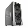 Caja de PC IBOX Chiron ZH68 Gaming, torre semitorre ATX, soporte EATX, negra, ventana lateral, iluminación
