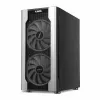 Caja de PC IBOX Chiron ZH68 Gaming, torre semitorre ATX, soporte EATX, negra, ventana lateral, iluminación