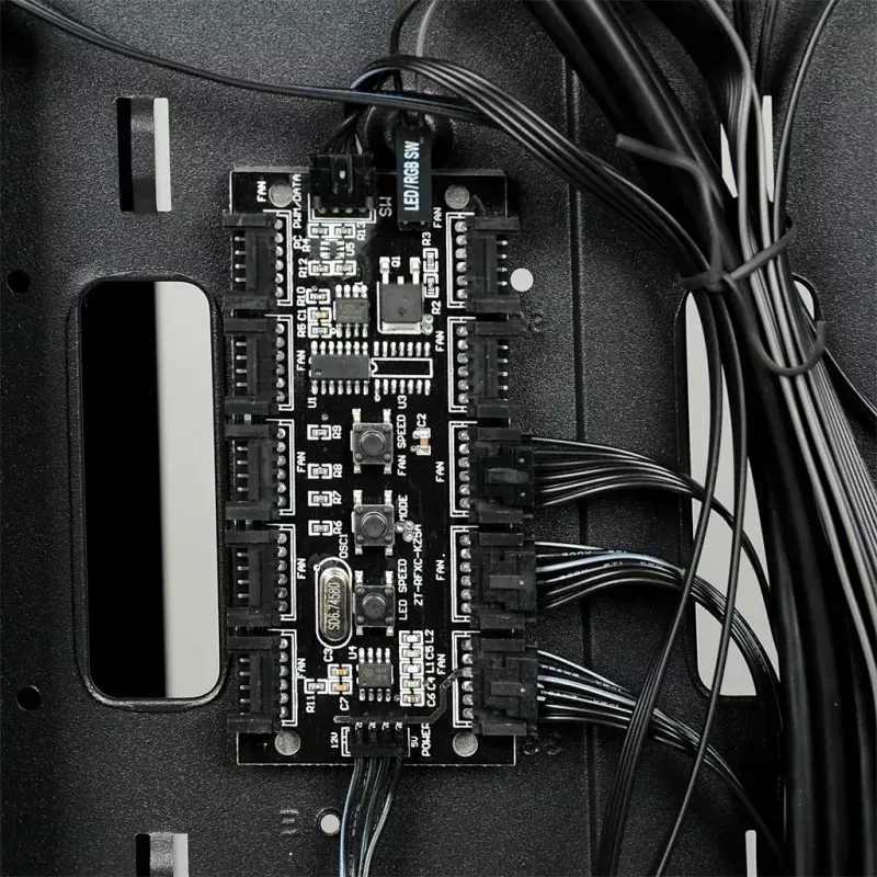 Caja de PC IBOX Chiron ZH68 Gaming, torre semitorre ATX, soporte EATX, negra, ventana lateral, iluminación