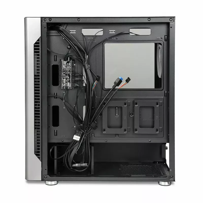 Caja de PC IBOX Chiron ZH68 Gaming, torre semitorre ATX, soporte EATX, negra, ventana lateral, iluminación