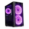 Caja de PC IBOX Chiron ZH68 Gaming, torre semitorre ATX, soporte EATX, negra, ventana lateral, iluminación