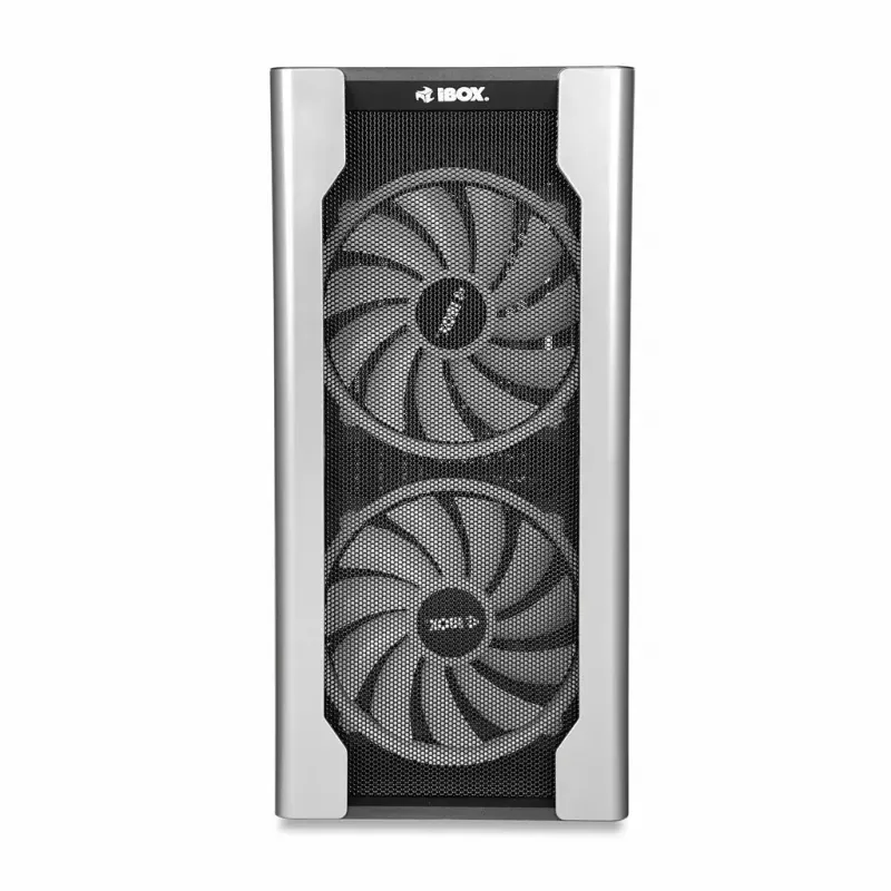 Caja de PC IBOX Chiron ZH68 Gaming, torre semitorre ATX, soporte EATX, negra, ventana lateral, iluminación