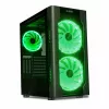 Caja de PC IBOX Chiron ZH68 Gaming, torre semitorre ATX, soporte EATX, negra, ventana lateral, iluminación