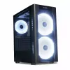 Caja de PC IBOX Chiron ZH68 Gaming, torre semitorre ATX, soporte EATX, negra, ventana lateral, iluminación