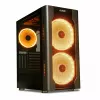 Caja de PC IBOX Chiron ZH68 Gaming, torre semitorre ATX, soporte EATX, negra, ventana lateral, iluminación