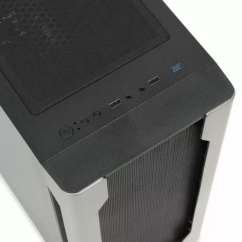 Caja de PC IBOX Chiron ZH68 Gaming, torre semitorre ATX, soporte EATX, negra, ventana lateral, iluminación