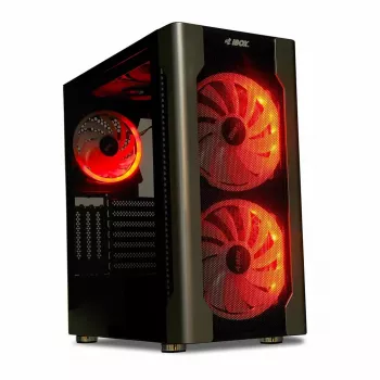 Caja de PC IBOX Chiron ZH68 Gaming, torre semitorre ATX, soporte EATX, negra, ventana lateral, iluminación