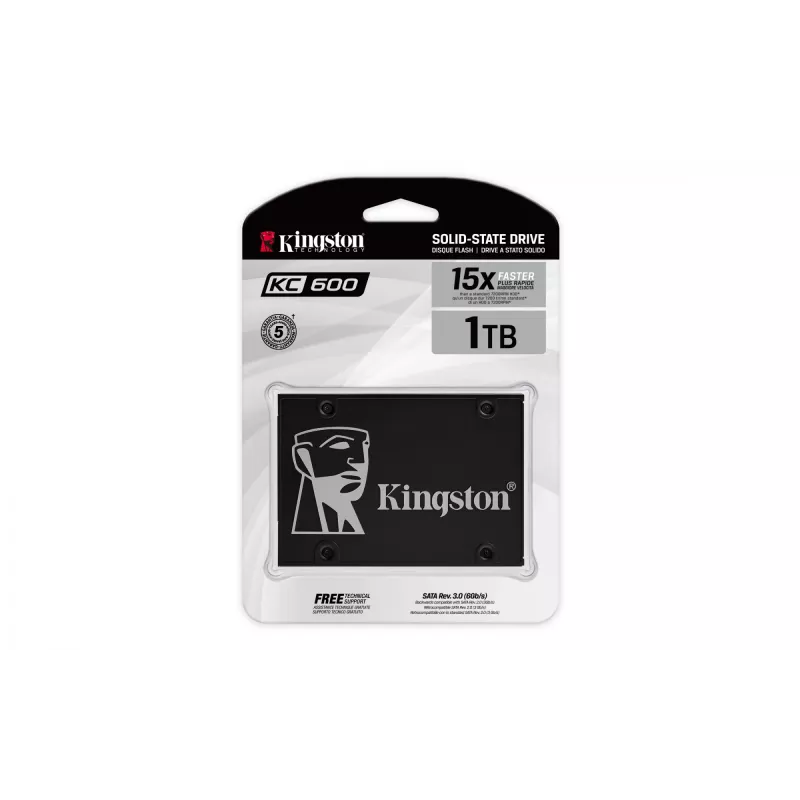 Kingston Technology 1024G SSD KC600 SATA3 2,5 pulgadas, 1 TB, 2,5 pulgadas, 550 MB/s, 6 Gbit/s