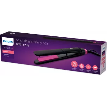 Cepillo alisador Philips StraightCare Essential ThermoProtect BHS375/00 — placas de cerámica de 28 mm, 2 niveles de calor, máx. 220 °C