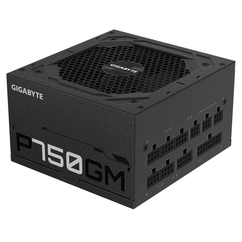Fuente de alimentación Gigabyte P750GM 750 vatios Eficiencia 80 PLUS GOLD, PFC Activo, MTBF 100000 horas