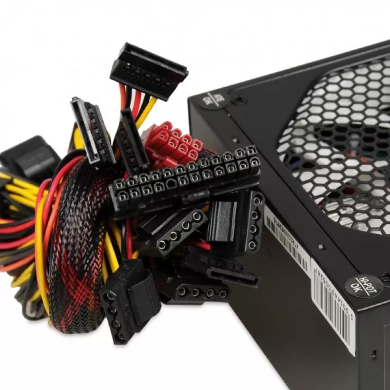 Fuente de alimentación IBOX iBox Aurora 500 W 20+4 Pin ATX, ventilador de 140 mm, blanca