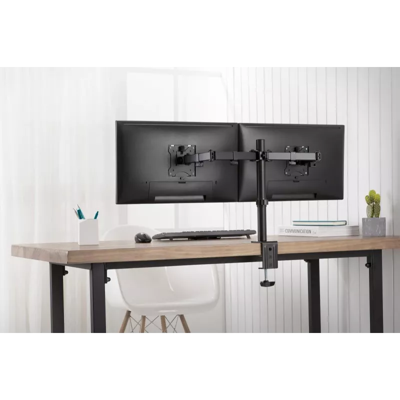 Soporte de monitor universal con abrazadera DIGITUS 17-32in 2x 8kg (máx.) Negro