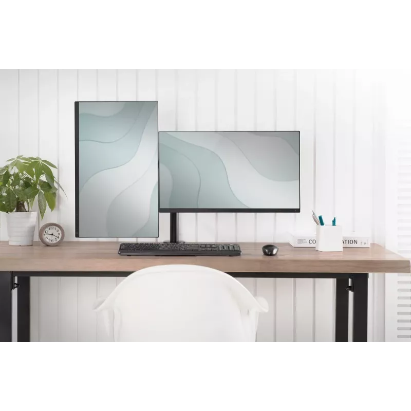 Soporte de monitor universal con abrazadera DIGITUS 17-32in 2x 8kg (máx.) Negro