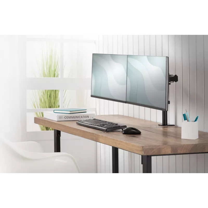 Soporte de monitor universal con abrazadera DIGITUS 17-32in 2x 8kg (máx.) Negro