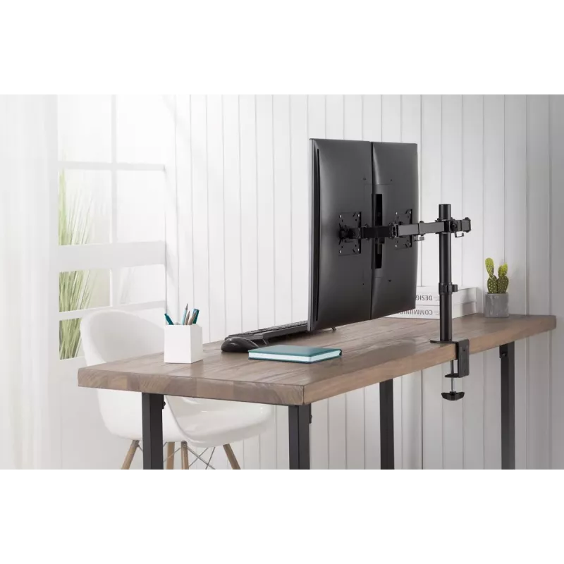 Soporte de monitor universal con abrazadera DIGITUS 17-32in 2x 8kg (máx.) Negro