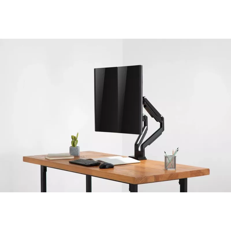 Soporte doble de monitor universal con abrazadera y muelle de gas DIGITUS 17-32in 2x 9kg