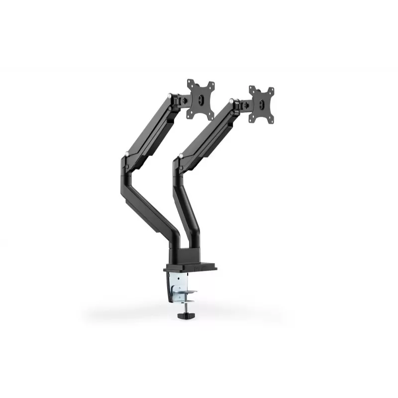 Soporte doble de monitor universal con abrazadera y muelle de gas DIGITUS 17-32in 2x 9kg