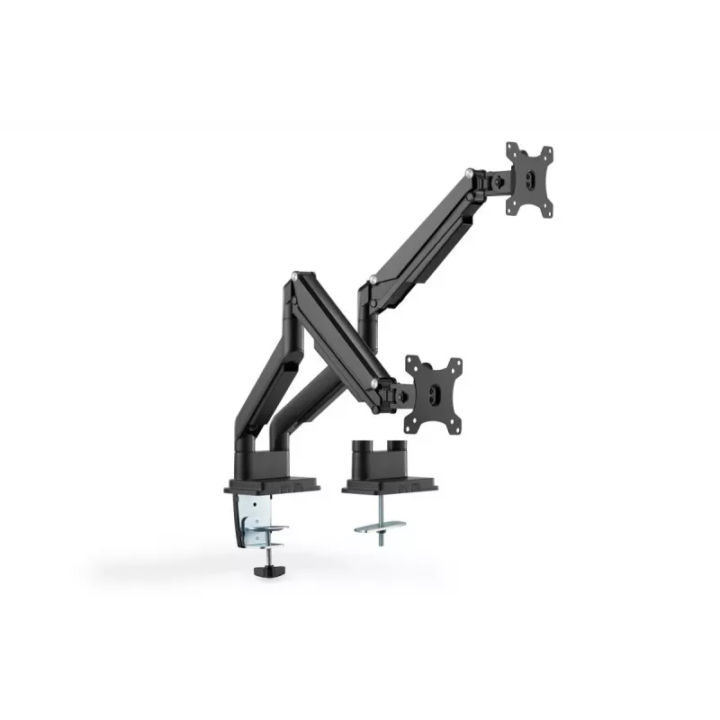 Soporte doble de monitor universal con abrazadera y muelle de gas DIGITUS 17-32in 2x 9kg
