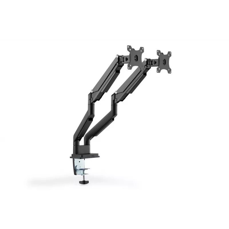Soporte doble de monitor universal con abrazadera y muelle de gas DIGITUS 17-32in 2x 9kg