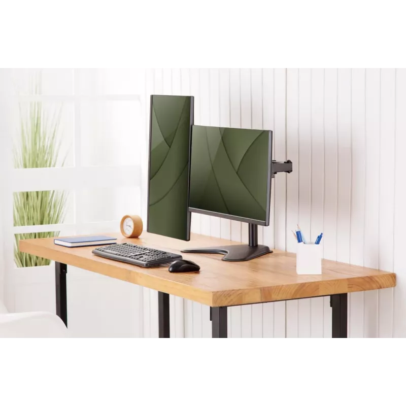 Soporte doble de monitor universal DIGITUS 17–32 pulgadas 2x 8 kg (máx.) Negro
