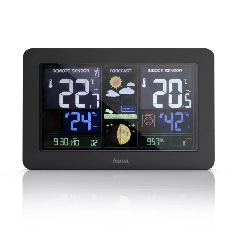 Estación meteorológica con batería Hama Premium Black 00186380