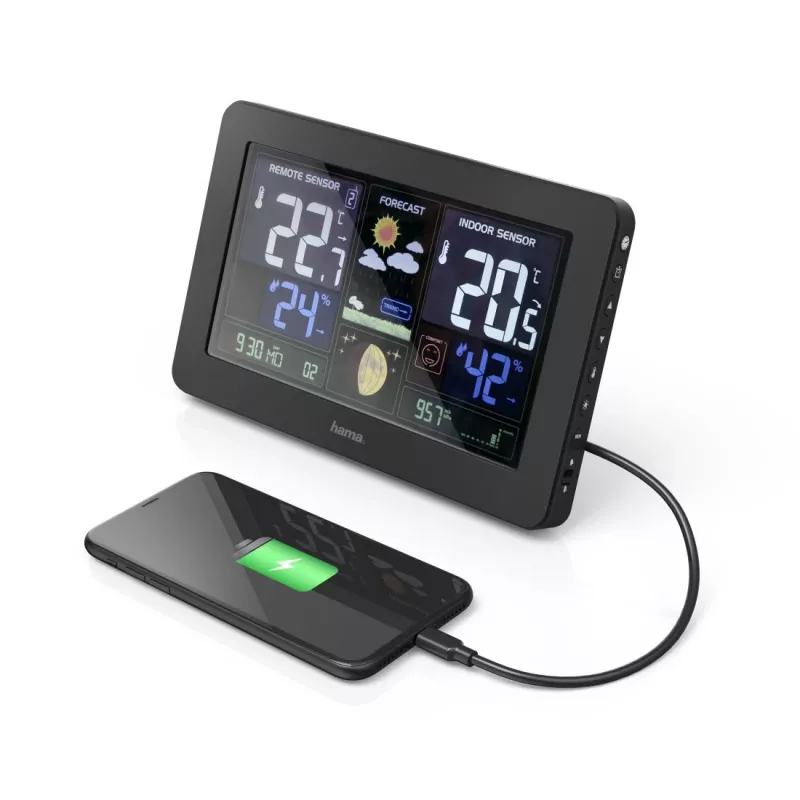 Estación meteorológica con batería Hama Premium Black 00186380