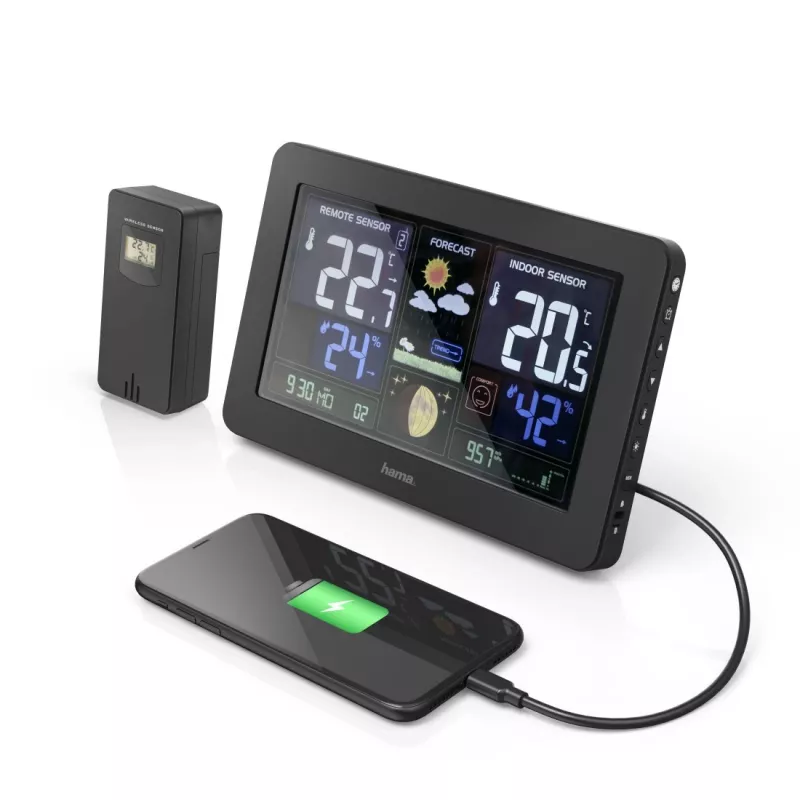 Estación meteorológica con batería Hama Premium Black 00186380