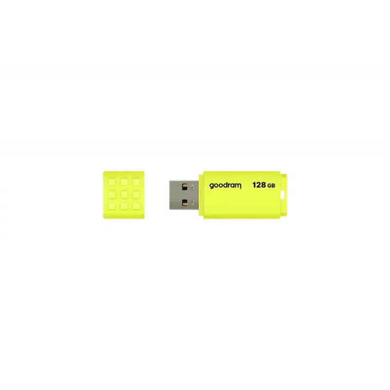 Goodram UME2 UME2-1280Y0R11 memoria USB 128 GB, USB 2.0 Tipo A, 20 MB/s, con tapa, amarillo