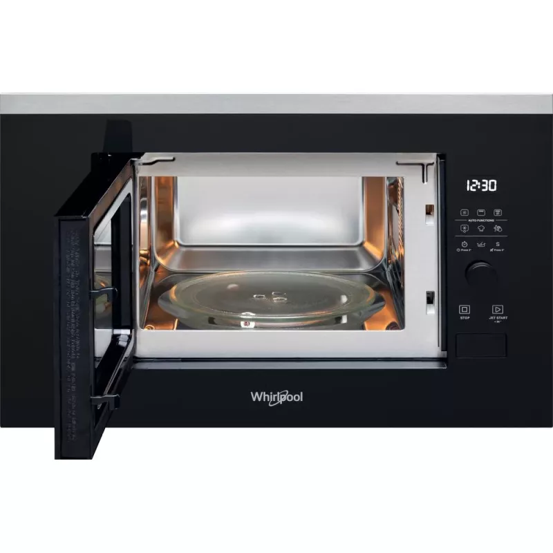 Microondas con grill integrable WHIRLPOOL WMF201G, 800 W, 20 L, acero inoxidable/negro