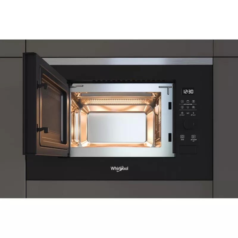 Microondas con grill integrable WHIRLPOOL WMF201G, 800 W, 20 L, acero inoxidable/negro