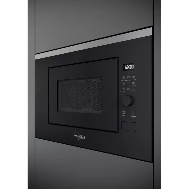 Microondas con grill integrable WHIRLPOOL WMF201G, 800 W, 20 L, acero inoxidable/negro