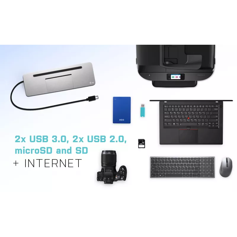 Estación de acoplamiento ergonómica de metal USB-C 4K 3x Display i-tec + Power Delivery 85 W
