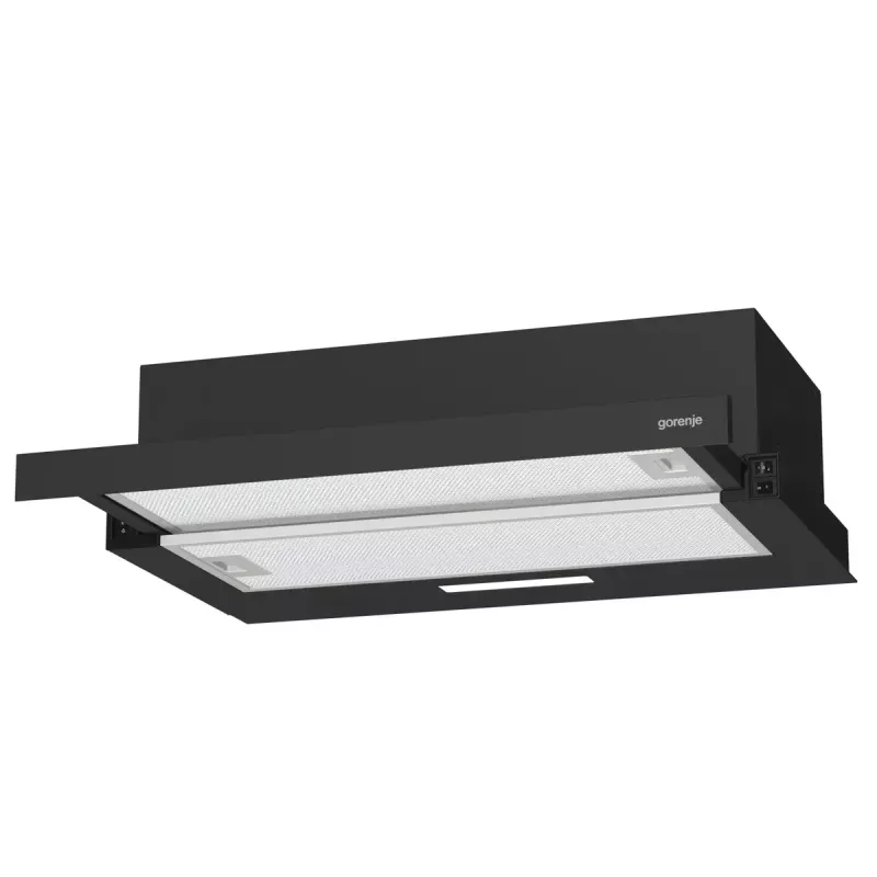 Campana extractora Gorenje TH60E3B de instalación inferior (extraíble) negra 350 m³/h
