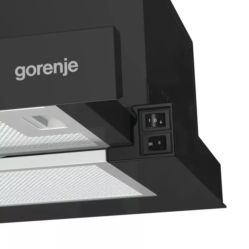 Campana extractora Gorenje TH60E3B de instalación inferior (extraíble) negra 350 m³/h