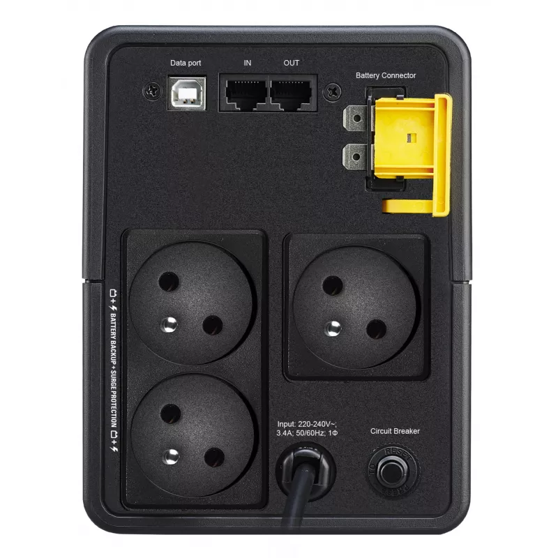 APC Back-UPS BX750MI-FR SAI line-interactive 750 VA 410 W, AVR, 230 V, 3 tomas francesas, USB, negro