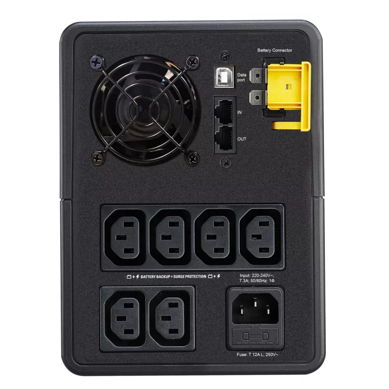 APC Back-UPS, 1600VA, torre, 230V, 6 salidas IEC C13, AVR, Line-Interactive, 1,6 kVA, 900 W, senoidal, 140 V, 300 V