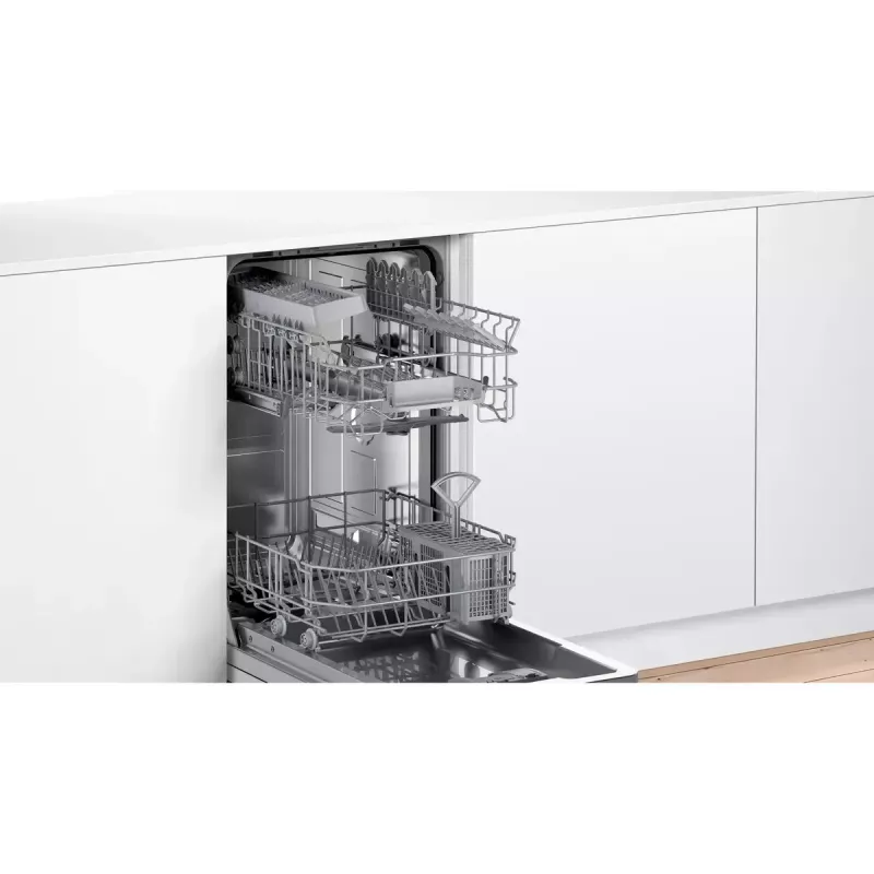 Lavavajillas integrable Bosch Serie 2 SPV2IKX10E, estrecho 45 cm, 9 cubiertos, 48 dB, 5 programas, cuba interior de acero inoxidable