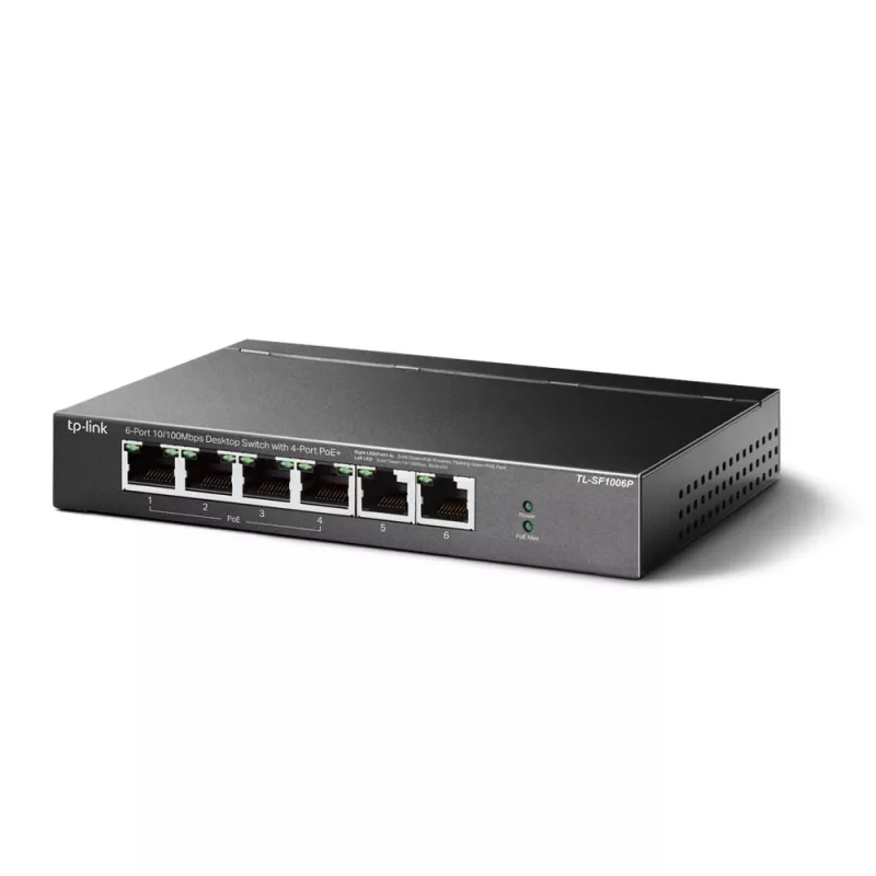 TP-Link TL-SF1006P switch de red Unmanaged Fast Ethernet (10/100) Power over Ethernet (PoE) negro