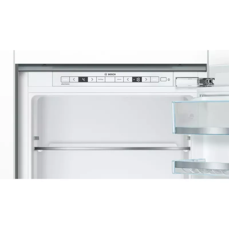 Combinación frigorífico-congelador integrable Bosch Serie 6 KIS86AFE0, 266 L total, 192 L frigorífico, 74 L congelador abajo, control táctil, puerta reversible