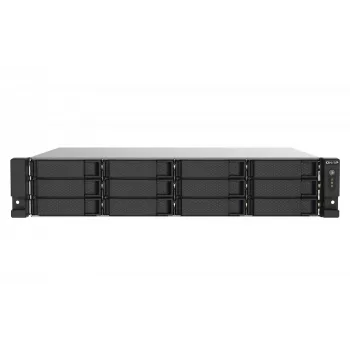 QNAP TS-1273AU-RP-8G Servidor NAS/Storage Rack (2U) Ryzen Embedded V1500B 8 GB DDR4 0 TB QNAP QTS Aluminio, Negro