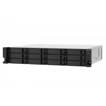 QNAP TS-1273AU-RP-8G Servidor NAS/Storage Rack (2U) Ryzen Embedded V1500B 8 GB DDR4 0 TB QNAP QTS Aluminio, Negro