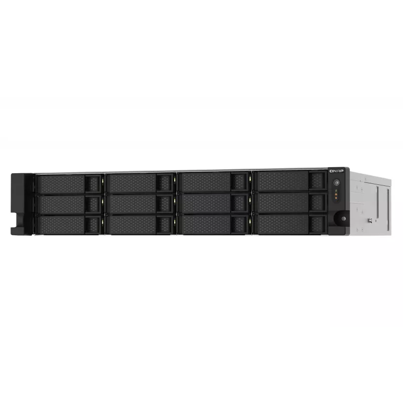 QNAP TS-1273AU-RP-8G Servidor NAS/Storage Rack (2U) Ryzen Embedded V1500B 8 GB DDR4 0 TB QNAP QTS Aluminio, Negro