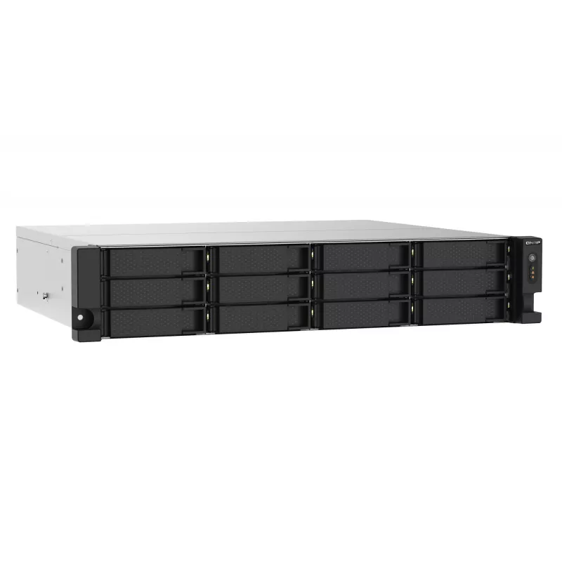 QNAP TS-1273AU-RP-8G Servidor NAS/Storage Rack (2U) Ryzen Embedded V1500B 8 GB DDR4 0 TB QNAP QTS Aluminio, Negro