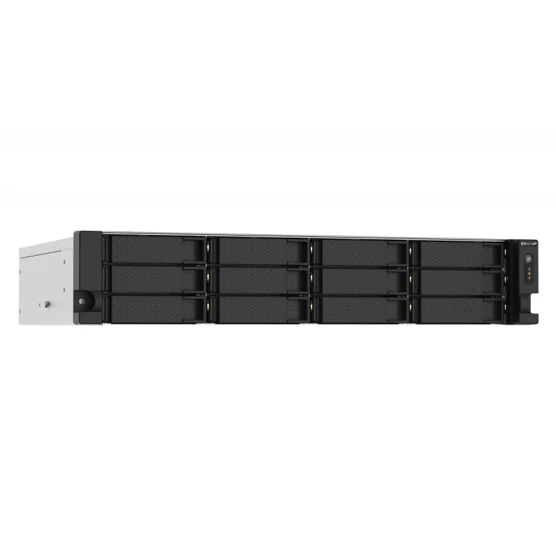 QNAP TS-1273AU-RP-8G Servidor NAS/Storage Rack (2U) Ryzen Embedded V1500B 8 GB DDR4 0 TB QNAP QTS Aluminio, Negro