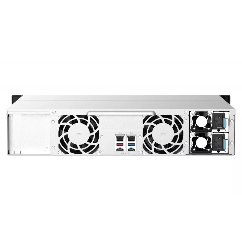 QNAP TS-1273AU-RP-8G Servidor NAS/Storage Rack (2U) Ryzen Embedded V1500B 8 GB DDR4 0 TB QNAP QTS Aluminio, Negro