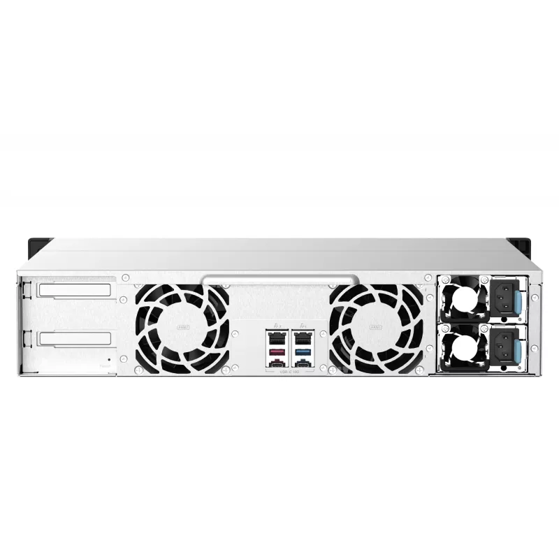QNAP TS-1273AU-RP-8G Servidor NAS/Storage Rack (2U) Ryzen Embedded V1500B 8 GB DDR4 0 TB QNAP QTS Aluminio, Negro