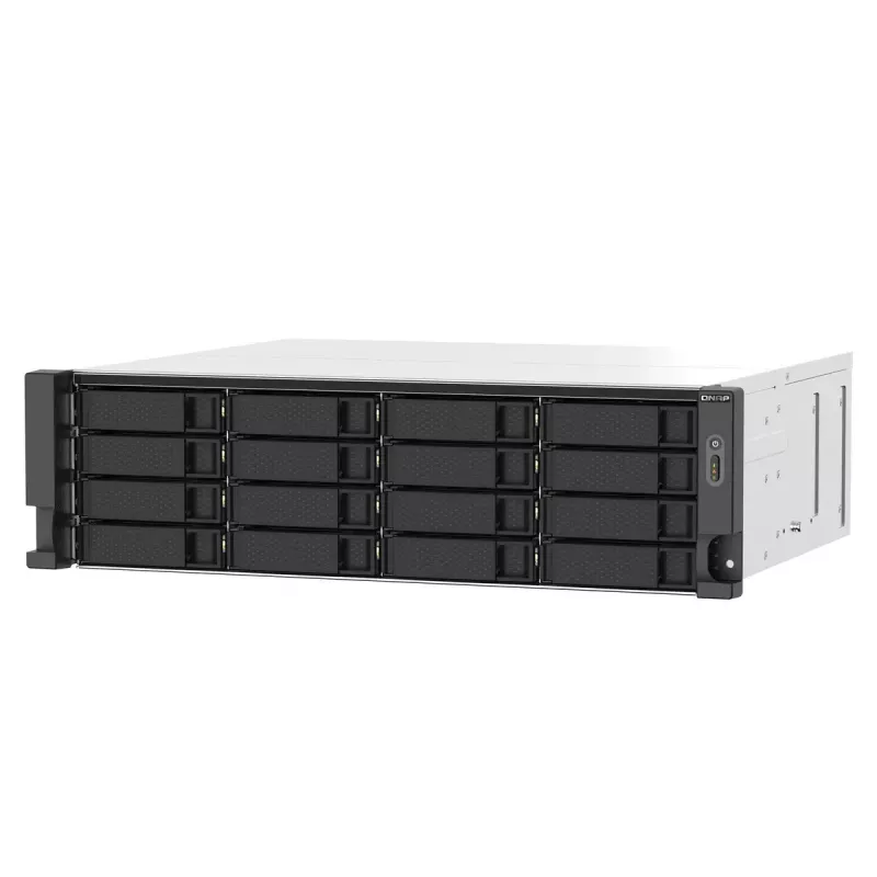 QNAP TS-1673AU-RP-16G Servidor NAS/Storage Rack (3U) Ryzen Embedded V1500B 16 GB DDR4 0 TB QNAP QTS Negro, Gris